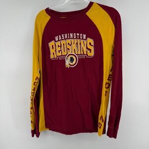 Washington Redskins Raglan Long Sleeve Shirt Burgundy Gold NFL Football Men's L